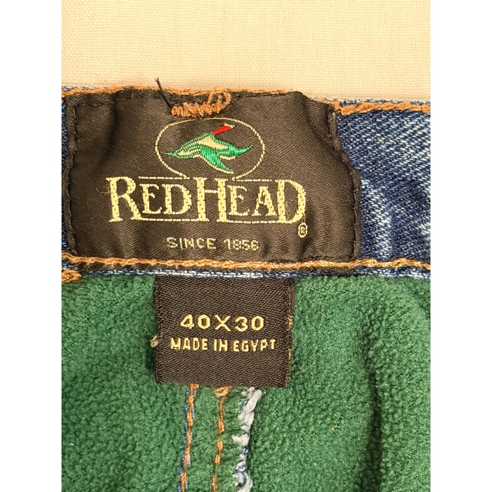 RedHead Mens Fleece Lined Jeans 40x30 Blue Denim Insulated Straight Leg Pants - Picture 7 of 11